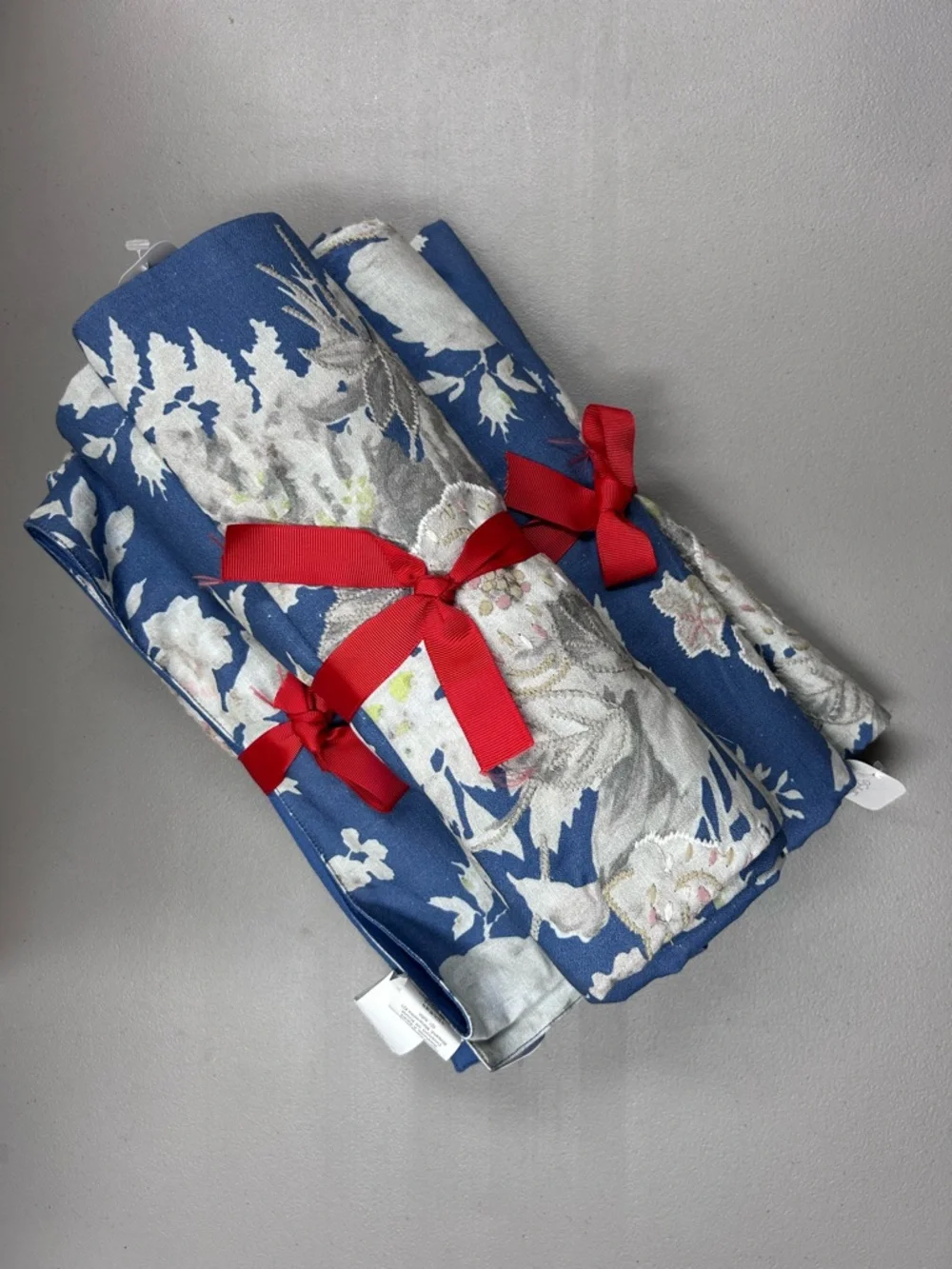 Pottery Barn Bethany Embroidered Organic Cotton Table Throw Cloth 50